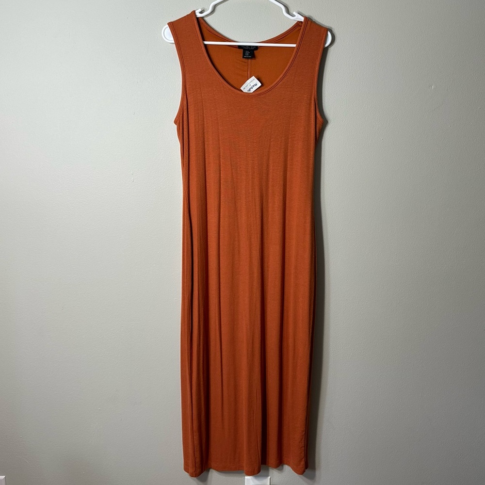 Rachel Zoe Orange Cotton Scoop Neck Dress - Medium